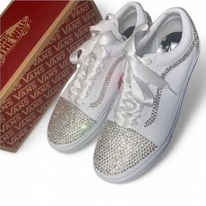 Luxe Crystal Diamond Classic Slip On Vans All Sizes New With Box